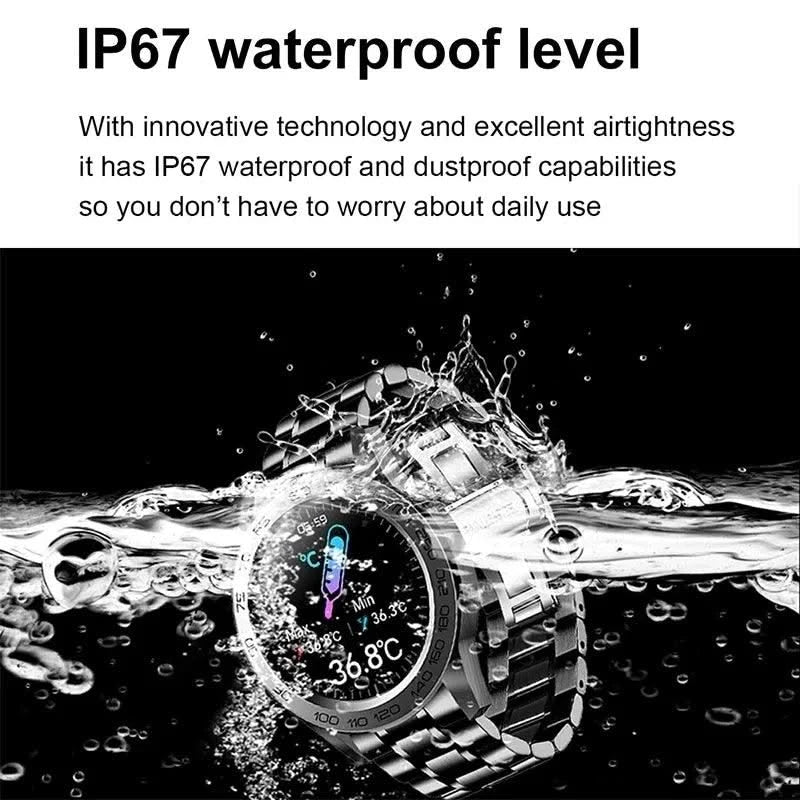 LIGE GPS Sport Track Recording Men Steel Band Smart Watch Body Temperature Activity Sport Fitness SmartWatches  Men Waterproof