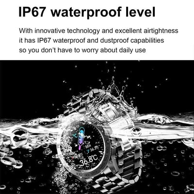 LIGE GPS Sport Track Recording Men Steel Band Smart Watch Body Temperature Activity Sport Fitness SmartWatches  Men Waterproof