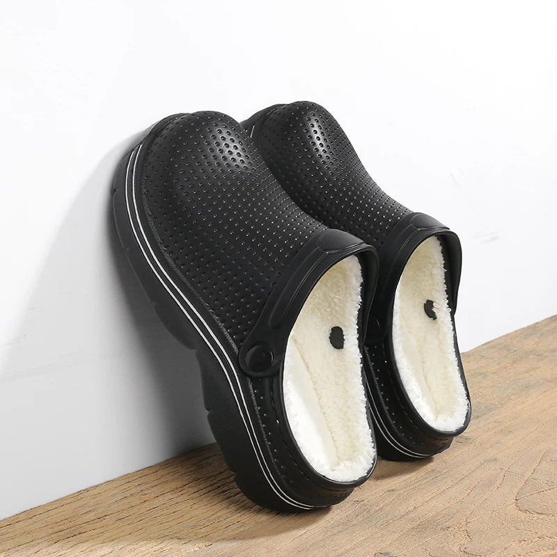 Men Slippers Winter Plush Warm Furry Slipper Couples Shoes Indoor Home Cotton Shoes Casual Flip-flops Slides Women's Slippers