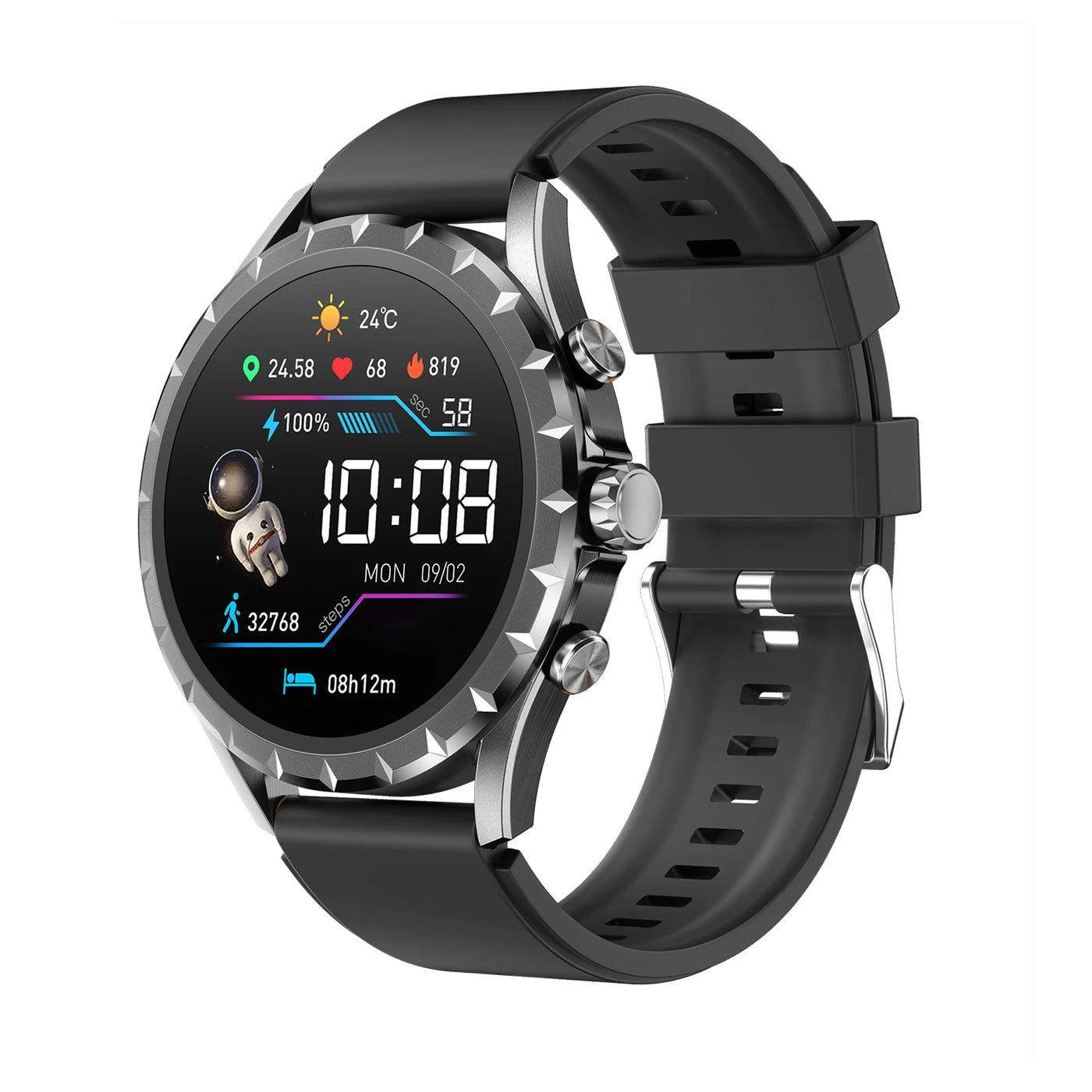 Smart Watches 1.45" Men Outdoor Sports Blue Tooth Call Heart Rate Health Smartwatch Waterproof NFC Music Information Reminder