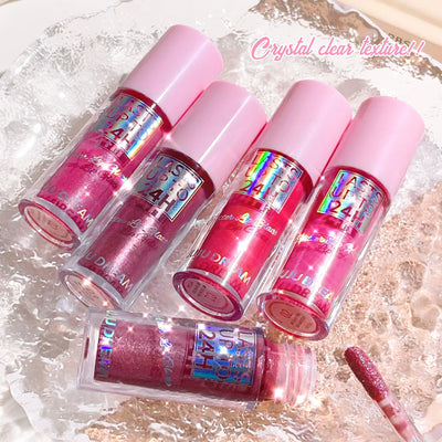 Flowing light Glitter Lip Glaze Long Lasting Lip Gloss Waterproof Liquid Lipstick Makeup Lip Oil Lip Tint Moisturizing