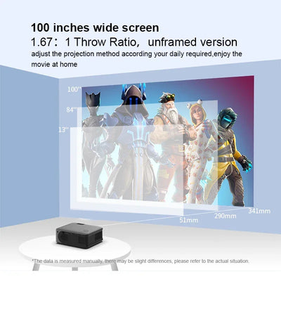 Portable Projector A30 Support 4K HDMI 1080P Mini Projectors Smart TV WIFI Home Theater Cinema Sync Android Phone Beamer LED