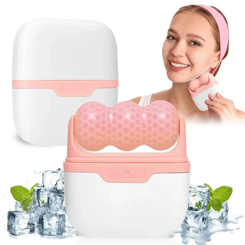Double Head Ice Roller for Face Eye Puffiness Migraine Pain Relief Minor Injury Facial Cold Body Massage Roller Skin Beauty Tool