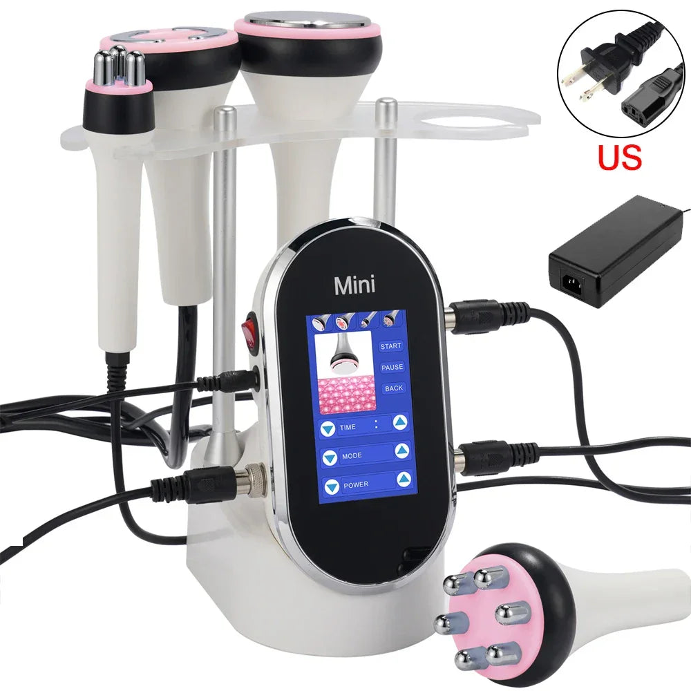 4-in-1 40K Cavitation RF Machine | Body Slimming/Fat Burn/Facial Lifting | Vacuum+RF Therapy for Weight Loss & Skin Shaping