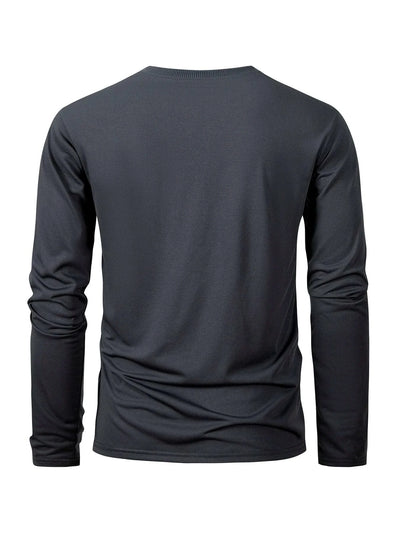 Men's Casual Round Neck Moisture Wicking Long Sleeve T Shirts | Tees Male | Tops | Sports | Comfortable Men's Wear