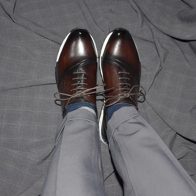 Luxury Brand Design Men's Oxford Shoes Fashion France Style Leather Sneakers Slip-on Casual Business Travel Non-slip Male Shoes