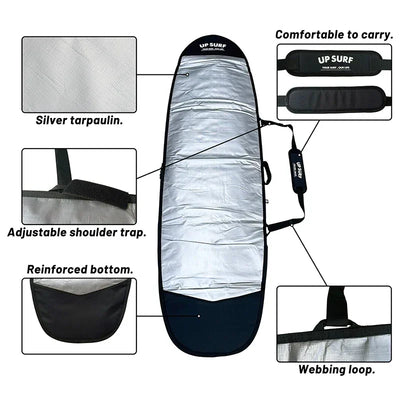 Surfing Board Bag High Quality Funboard Protective Travel Bag 7.0/7.6/8.0 Easy Carry Wakesurf Board Bag Have Strap