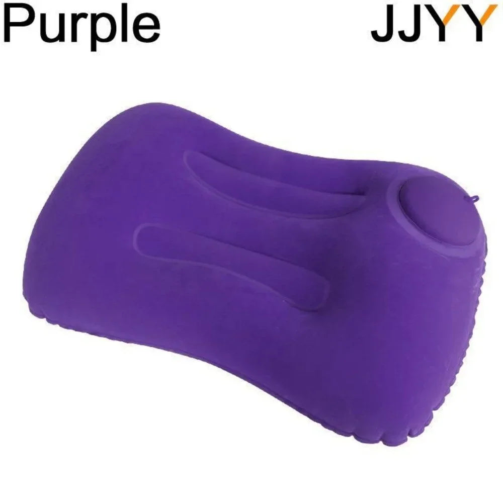 JJYY Travel Pillow Air Inflatable Airplane Car Pillows Pillow Folding Press Type Bed Pillows Neck Cushion Home Office Supplies