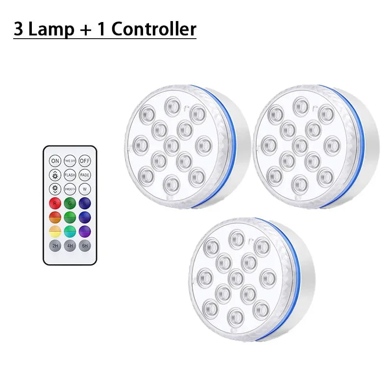 13LEDs Pool Light Underwater Swimming Pool Lighting Updated Submersible Light IP68 Outdoor Spotlight for Aquarium Fish Tank Pond