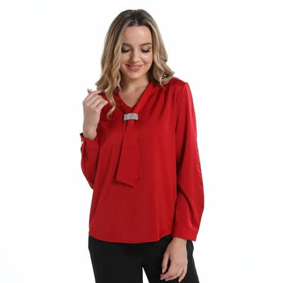 Women's Red Ribbon Top