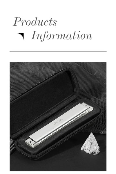 JDR Polyphonic Harmonica 24 Holes Professional Tremolo Mouth Organ T2406S Harmonica For Adults, Professionals and Students