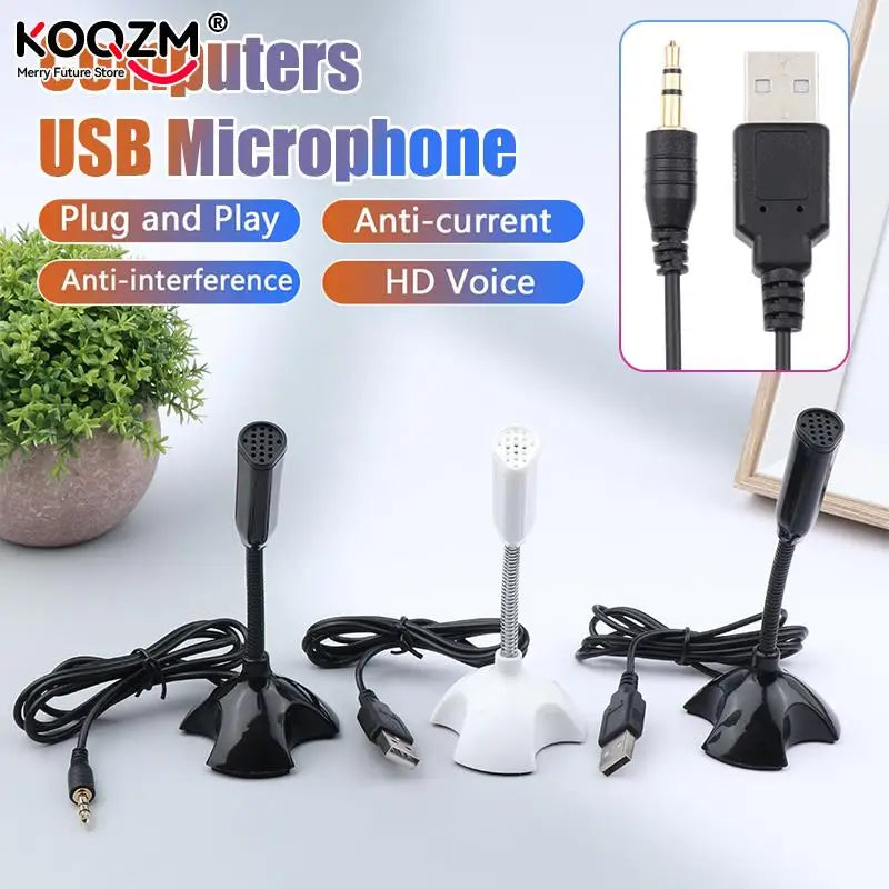 3.5mm USB Microphone For Laptop Computers Noise Reduction Studio Singing Gaming Streaming Mikrofon Stand Mic With Holder Desktop