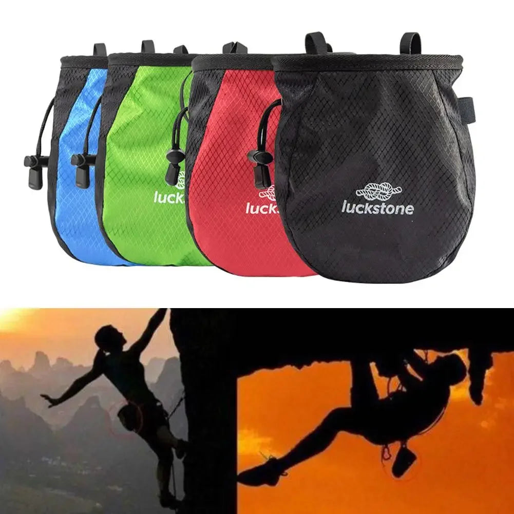 Bouldering Chalk Bag Storage Pockets Rock Climbing Chalk Bag with Chalk Brush Magnesium Powder Bag for Climbing Weightlifting