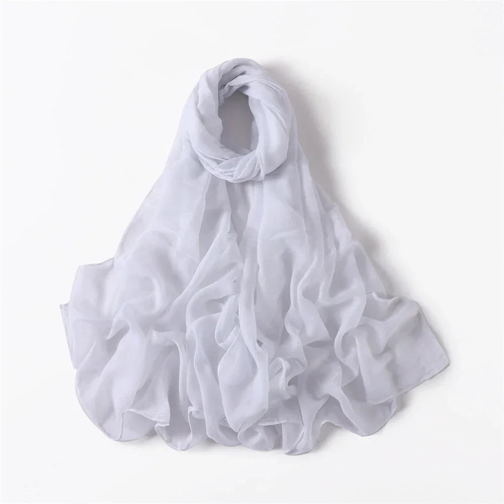 New Cotton Linen Scarf For Women Girls Students Autumn Classic Solid Color Scarves Retro Soft Foulard Viscose Female Wrap Shawls