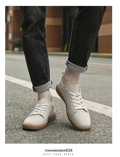 Summer New Fashion Casual Leather Shoes Lace-up Comfortable Men's Oxford Shoes Outdoor Soft Dress Shoes Non-slip Sports Shoes