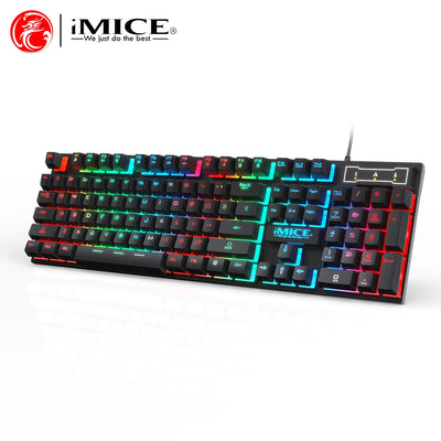 Ergonomics Backlit Keyboard Wired Gaming Keyboard waterproof Luminous keyboard And Mouse Set for Gamer PC Laptop