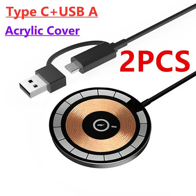 100W Magnetic Wireless Charger Pad Phone Chargers For iPhone 15 14 13  Pro Max Airpods Portable Macsafe PD Fast Charging Station