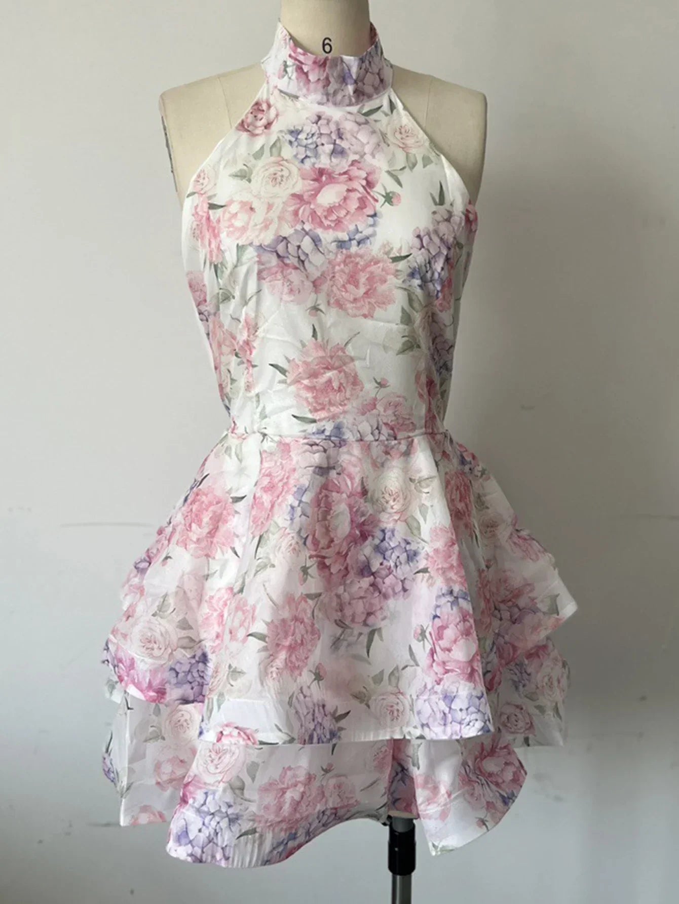 Sexy backless floral print slip summer dress women elegant birthday party dresses woman vacation evening short dresses vestidos