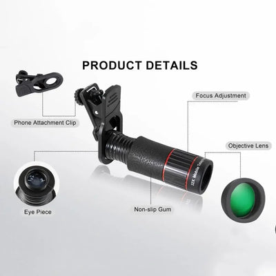 Universal HD Optical Cell Phone Lens Telephoto Lens Monocular Monocular Zoom Cell Phone Lens 32X Tripod Mobile Phone Lenses