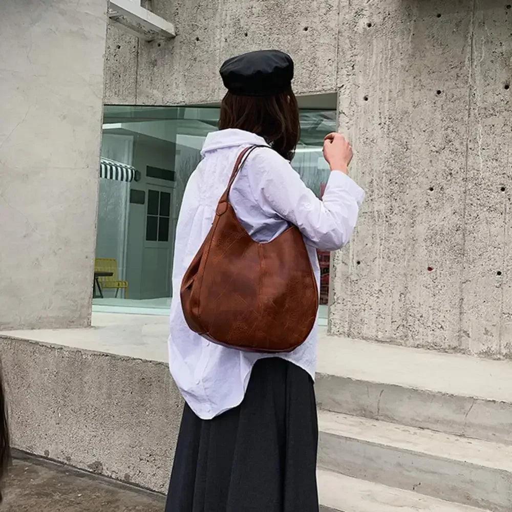 Women’s handbags vintage luxury leather shoulder bag designers large modern fashion brand female