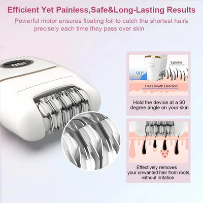 Electric Razors for Women Mini Portable Shaver Bikini Trimmer for Body Leg Arms Armpit Hair Removal Painless Electric Epilator