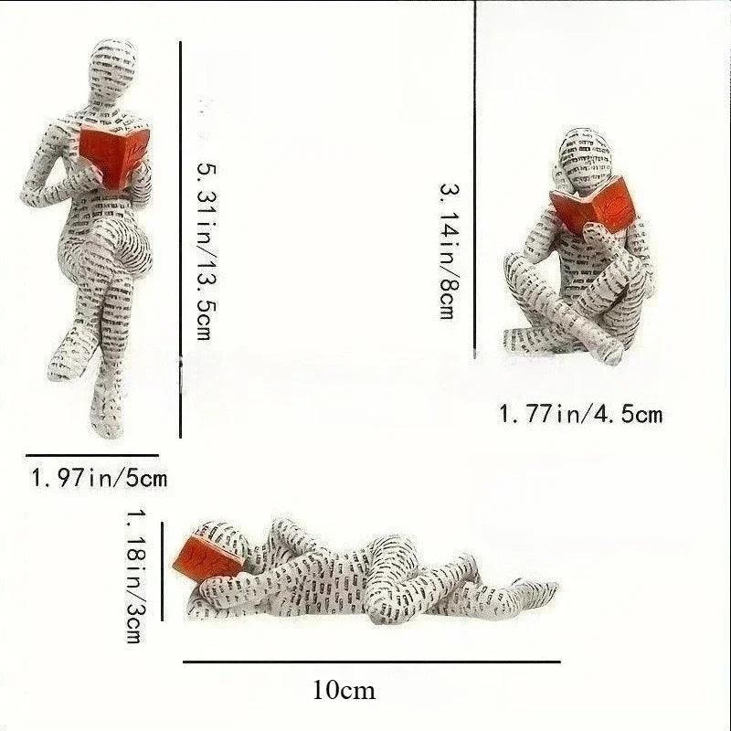 Resin abstract home decor figurines character designs fashionable bookshelf decorations living room office modern art
