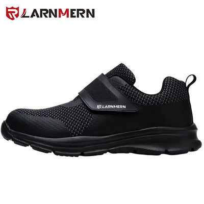 LARNMERN Men's Safety Shoes Steel Toe Construction Protective Footwear Lightweight 3D Shockproof Work Sneaker Shoes Size 42