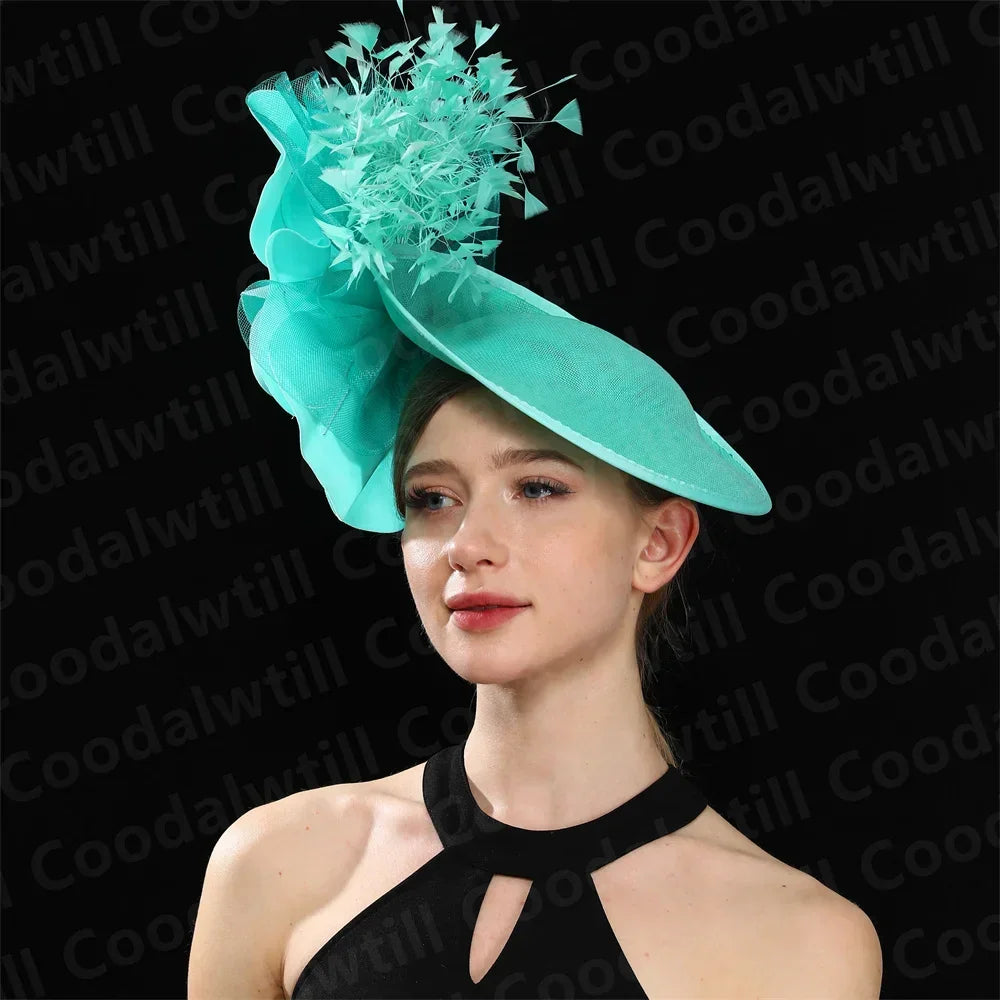 Royal Ascot Big Fascinator Derby Hat Women Kentucky Derby Headpiece Flower Wedding Fascinators Hats Hair Clip Ladies Chapeau