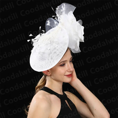 Royal Ascot Big Fascinator Derby Hat Women Kentucky Derby Headpiece Flower Wedding Fascinators Hats Hair Clip Ladies Chapeau
