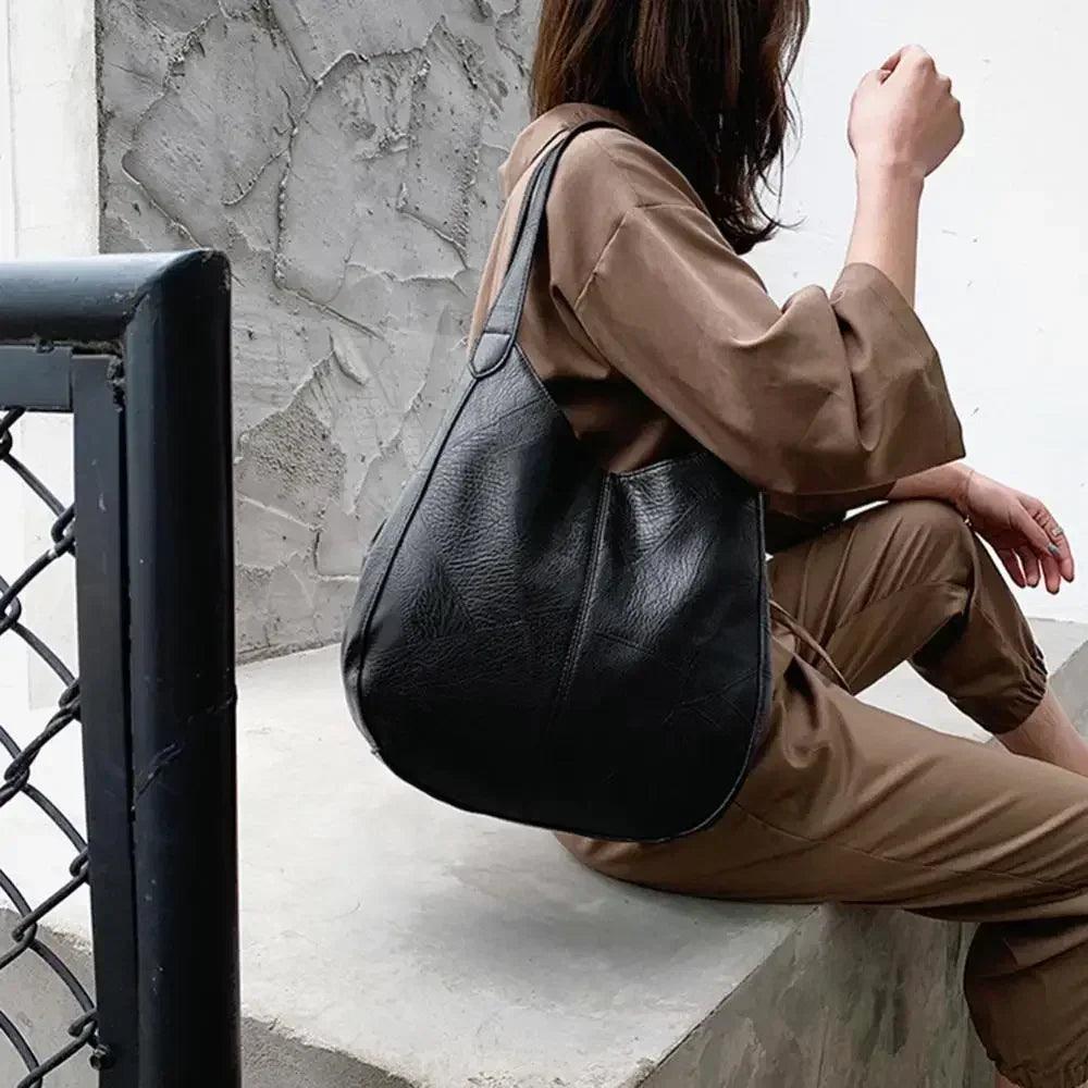 Women’s handbags vintage luxury leather shoulder bag designers large modern fashion brand female