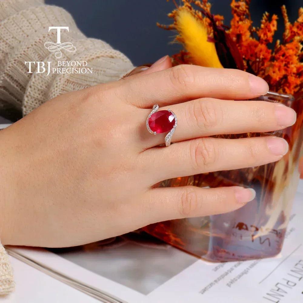 Luxury natural filled ruby ring 925 sterling silver elegant fashion women wedding & banquet anniversary gift