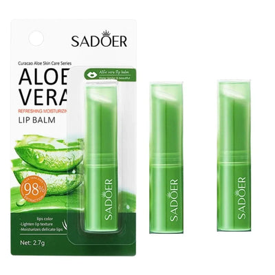Refreshing hydrating repair lipstick Aloe Vera Vitamin essence Double Protection Moisturizing Water Lip Balm beauty skincare
