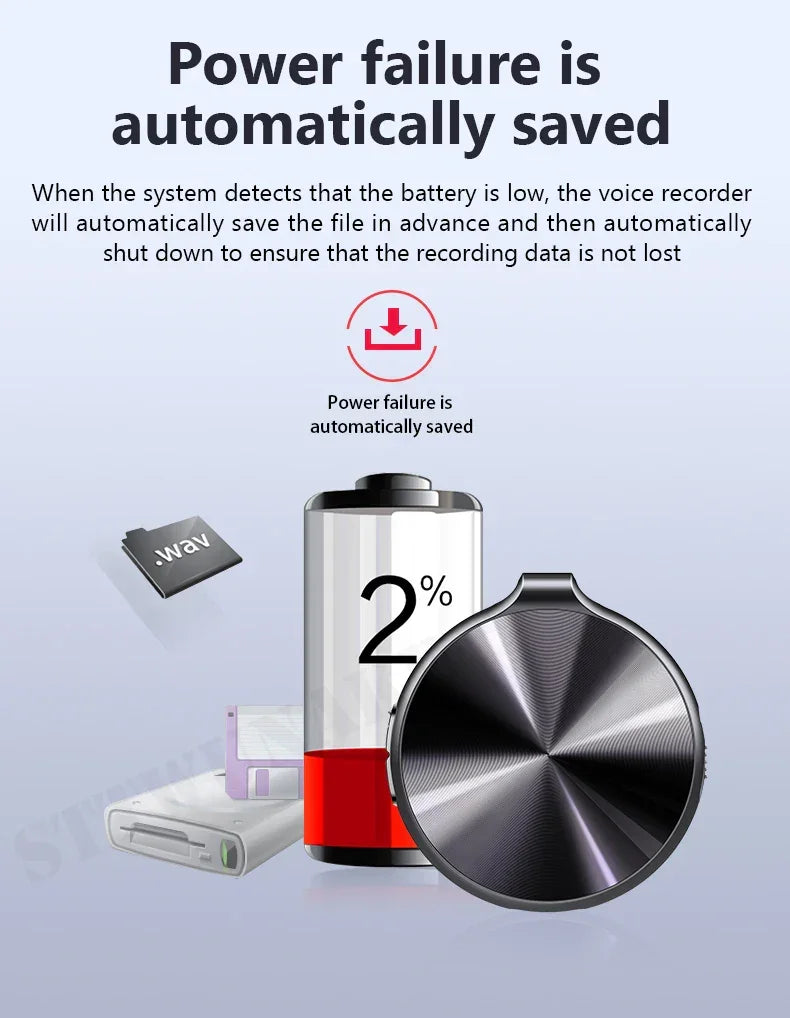 Voice Recorder Activated Recording Micro Dictaphone Digital Audio Smart Recorder MP3 Player Noise Reduction