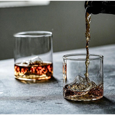 3D Landscape glass Cup Wine Whiskey Beer Tea Coffee Cup Glassware Mountain Crystal Glass for Drinking Bourbon Scotch Cocktails