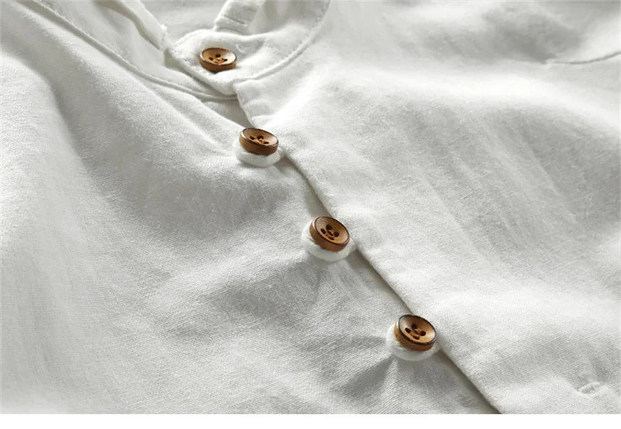 Plus Size 6XL 7XL Men's Casual Cotton Linen Shirt Formal Retro Long Sleeve Soft Loose Shirts Male Oversized Clothing Shirts Tops