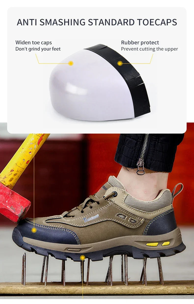 New men's safety shoes, puncture resistant work shoes, men's protective shoes, wear-resistant work boots  Tactical Boots