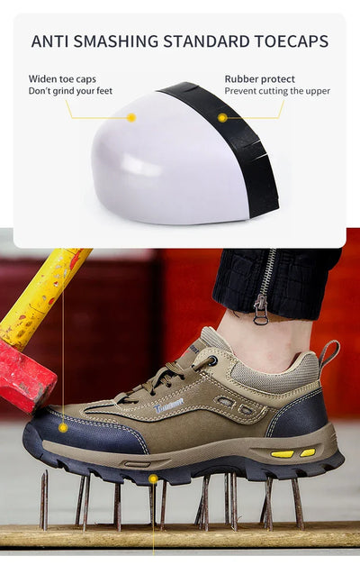 New men's safety shoes, puncture resistant work shoes, men's protective shoes, wear-resistant work boots  Tactical Boots
