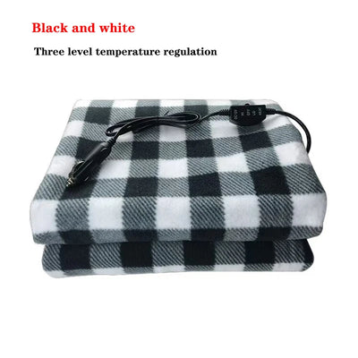 12V RV Car Heating Blanket Plaid Autumn Winter Outdoor Camping Electric Heated Blankets Warm Coat Blanket Energy Saving Warmer