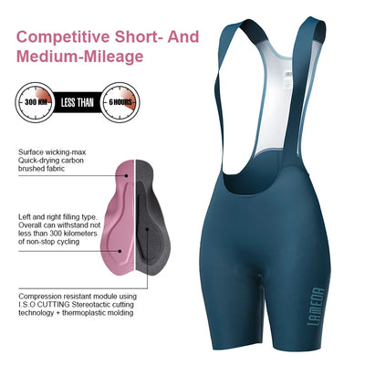 Women High-Waisted Cycling Shorts Road Bike Bib Pants with Shoulder Straps Mountain Racing MTB Shorts Non-slip Biking Clothing