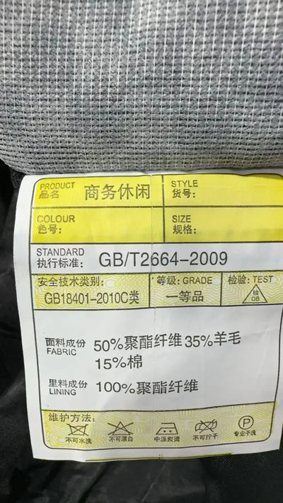 High Quality Men's Blazers Business Casual Stand Collar Woolen Jacket Classic Plaid Retro Versatile Tops Streetwear Coats