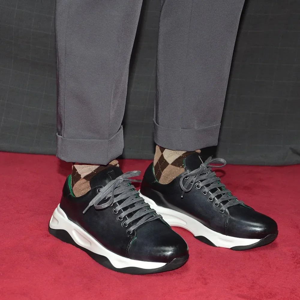 Classy Man Sneakers Luxury Brand Designer Lightweight Cowhide Genuine Leather Casual Social Men's Oxford Shoes Autumn Winter