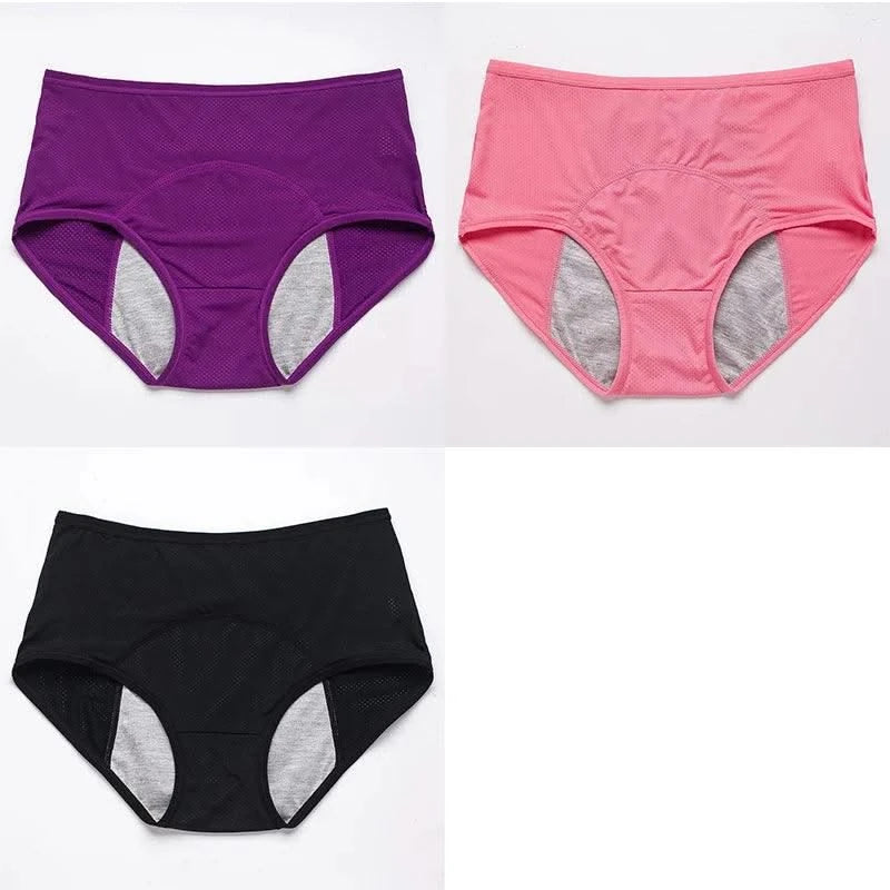 3pcs/Set Leak Proof Menstrual Panties Women Period Underwear Sexy Pants Physiological Underwear Plus Size Waterproof Briefs