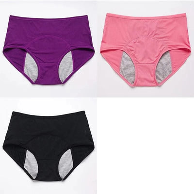 3pcs/Set Leak Proof Menstrual Panties Women Period Underwear Sexy Pants Physiological Underwear Plus Size Waterproof Briefs