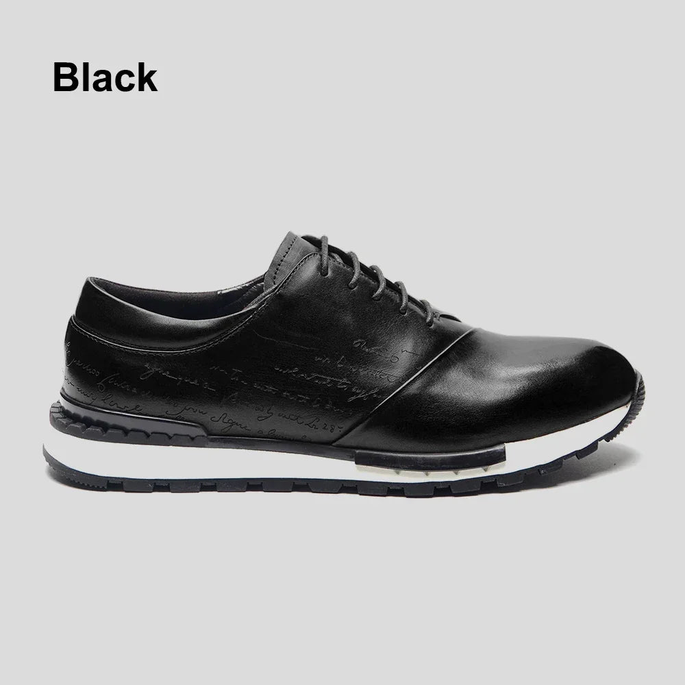 Luxury Brand Design Men's Oxford Shoes Fashion France Style Leather Sneakers Slip-on Casual Business Travel Non-slip Male Shoes