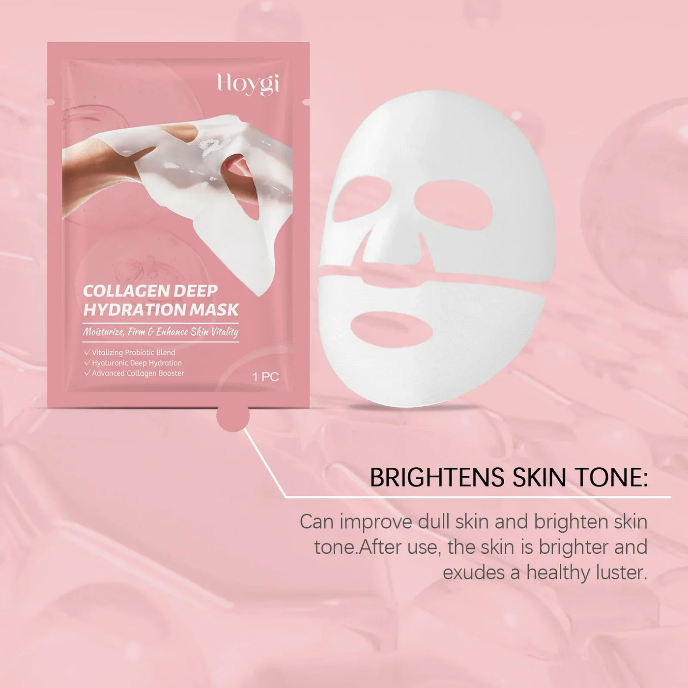 Collagen Face Mask Anti Aging Firming Moisturizing Refreshing Shrink Pore Brightening Overnight Mask Hyaluronic Acid Facial Mask