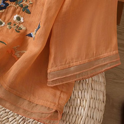 3/4 Sleeve Linen Tops For Women