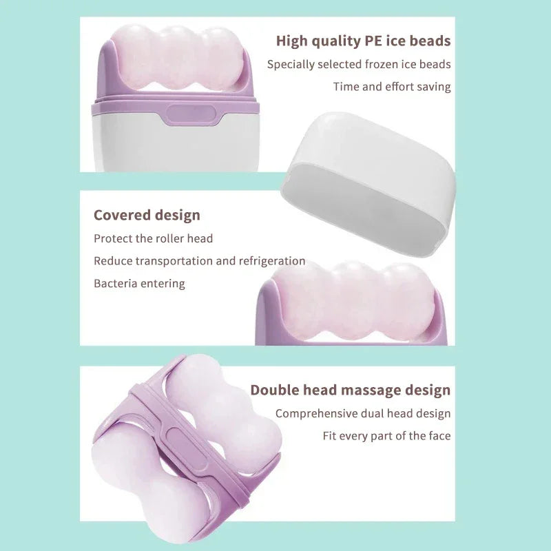 Double Head Ice Roller For Face Eye Puffiness Migraine Pain Relief And Minor Injury Facial Cold Therapy Massage Roller Skin Care