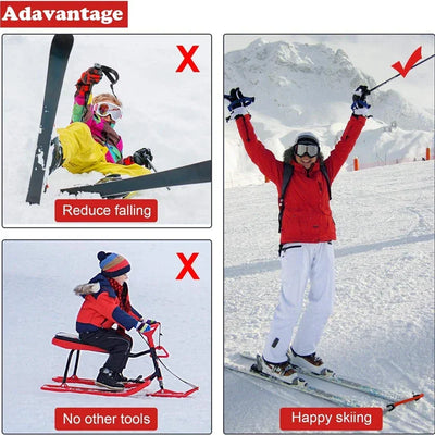 Newest Ski Tip Connector Beginners Winter Children Adults Ski Training Aid Outdoor Exercise Skiing Sport Snowboard Accessories