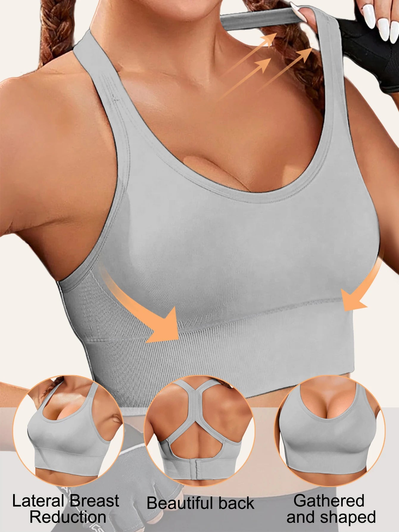 Sexy Padded Women's Sports Bra Crisscross Back Sports Bra Running Fitness Breathable Comfortable Shaping Sports Bra