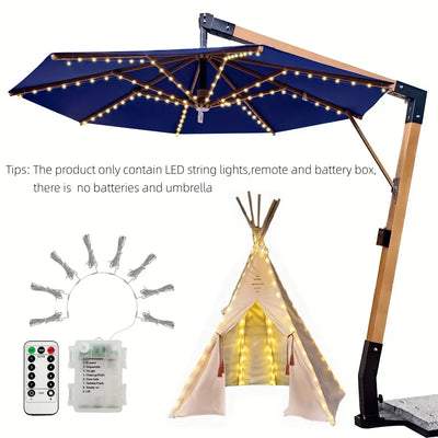 1PC 104 LED Patio Umbrella Light USB Powered with Remote&8 Lighting Modes Waterproof For Home Garden Beach Parasol Camping Decor